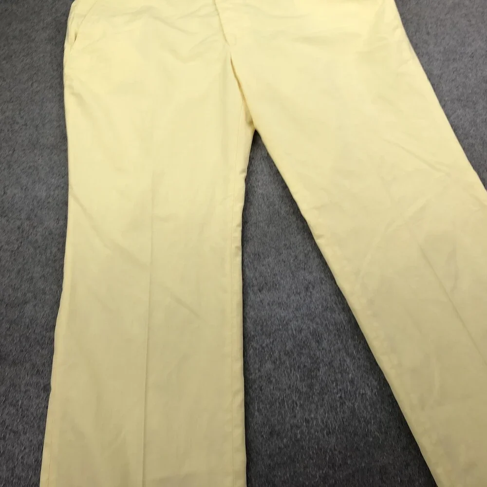 Vintage Orvis Pants Mens 38x32 Yellow Chino Straight Leg Casual Cotton 70s USA